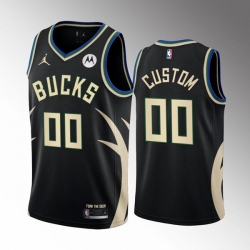 Men Women Youth Milwaukee Bucks Active Player Custom 2022 23 Black Statement Edition Stitched Basketball Jersey
