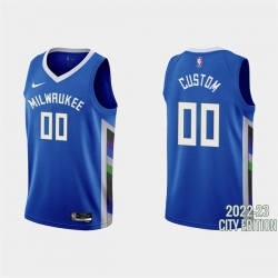 Men Women Youth Milwaukee Bucks Active Player Custom 2022 23 Blue City Edition Stitched Basketball Jersey