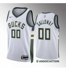 Men Women youth Milwaukee Bucks 00 Jaylin Galloway White Association Edition Stitched Basketball Jersey