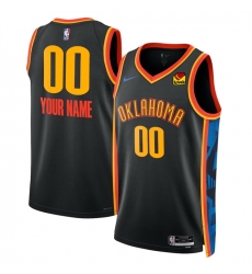 Men Oklahoma City Thunder Active Player Custom Black 2024 25 City Edition Stitched Basketball Jersey