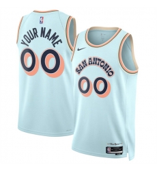 Men San Antonio Spurs Active Player Custom Light Blue 2024 25 City Edition Stitched Basketball Jersey