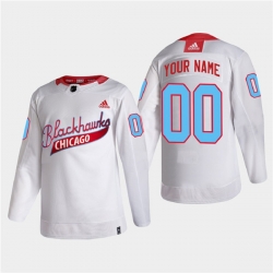 Men Chicago Blackhawks Active Player Custom 2022 Community Night White Stitched jersey