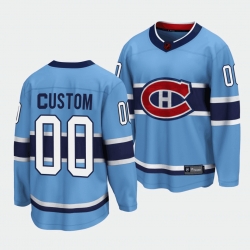 Men Women Youth Montreal Canadiens Custom Blue 2022 Reverse Retro Stitched Jersey