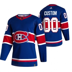 Montreal Canadiens Custom Blue Men Women youth Adidas 2020 21 Reverse Retro Alternate NHL Jersey 
