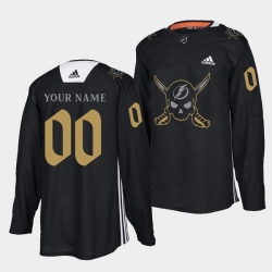 Men Tampa Bay Lightning Customized Black Gasparilla Inspired Pirate Themed Warmup Stitched jersey