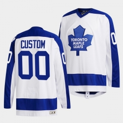 Men Toronto Maple Leafs Custom White Classics Primary Logo Stitched jersey