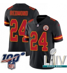 2020 Super Bowl LIV Men Nike Kansas City Chiefs #24 Will Redmond Limited Black Rush Vapor Untouchable NFL Jersey