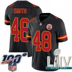 2020 Super Bowl LIV Men Nike Kansas City Chiefs #48 Terrance Smith Limited Black Rush Vapor Untouchable NFL Jersey