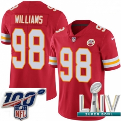 2020 Super Bowl LIV Men Nike Kansas City Chiefs #98 Xavier Williams Red Team Color Vapor Untouchable Limited Player NFL Jersey