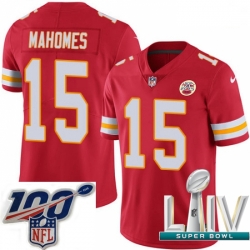Nike Kansas City Chiefs #15 Patrick Mahomes Red Team Color 2020 Super Bowl LIV Men Stitched NFL Vapor Untouchable Limited Jersey