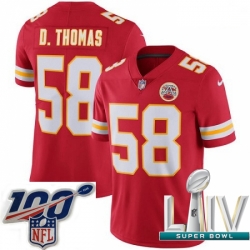 2020 Super Bowl LIV Youth Nike Kansas City Chiefs #58 Derrick Thomas Red Team Color Vapor Untouchable Limited Player NFL Jersey