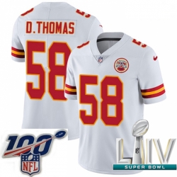 2020 Super Bowl LIV Youth Nike Kansas City Chiefs #58 Derrick Thomas White Vapor Untouchable Limited Player NFL Jersey