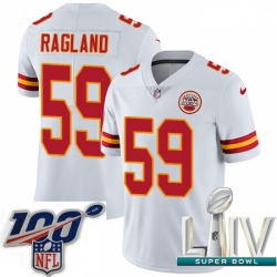 2020 Super Bowl LIV Youth Nike Kansas City Chiefs #59 Reggie Ragland White Vapor Untouchable Limited Player NFL Jersey