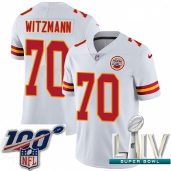 2020 Super Bowl LIV Youth Nike Kansas City Chiefs #70 Bryan Witzmann White Vapor Untouchable Limited Player NFL Jersey