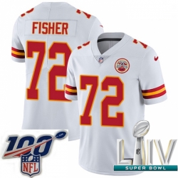 2020 Super Bowl LIV Youth Nike Kansas City Chiefs #72 Eric Fisher White Vapor Untouchable Limited Player NFL Jersey