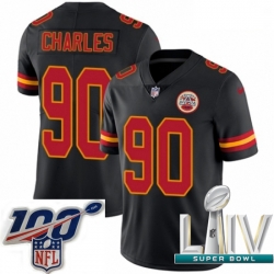 2020 Super Bowl LIV Youth Nike Kansas City Chiefs #90 Stefan Charles Limited Black Rush Vapor Untouchable NFL Jersey