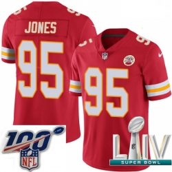 2020 Super Bowl LIV Youth Nike Kansas City Chiefs #95 Chris Jones Red Team Color Vapor Untouchable Limited Player NFL Jersey