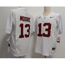 Alabama Crimson Tide #13 Malachi Moore White  F U S E Jersey