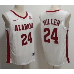 Alabama Crimson Tide 24 Brandon Miller White Stitched NCAA Jersey