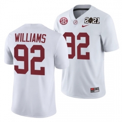 Alabama Crimson Tide Quinnen Williams White 2021 Rose Bowl Champions College Football Playoff College Football Playoff Jersey