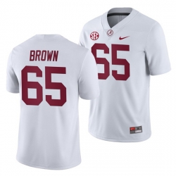 NCAA Football Alabama Crimson Tide Deonte Brown White 2019 Away Game Jersey
