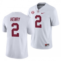 NCAA Football Alabama Crimson Tide Derrick Henry White 2019 Away History Player Jersey