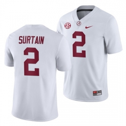 NCAA Football Alabama Crimson Tide Patrick Surtain Jr. White 2019 Away Game Jersey