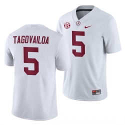 NCAA Football Alabama Crimson Tide Taulia Tagovailoa White 2019 Away Game Jersey