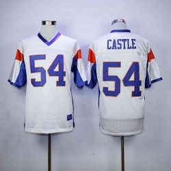 Men 54 CASTLE Blue Mountain State Goats Movie Football Jersey white
