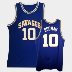 Men Dennis Rodman College Basketball Blue Jersey