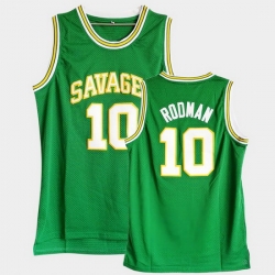 Men Dennis Rodman College Basketball Green Jersey