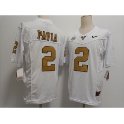 Others #2 Diego Pavia White  Gold Letters Jersey