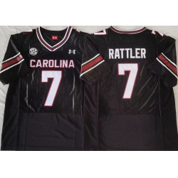 South Carolina Gamecock Black #7 Spencer Rattler Stitched Football Jersey