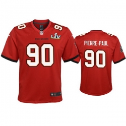 Youth Jason Pierre Paul Buccaneers Red Super Bowl Lv Game Jersey