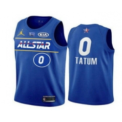 Men 2021 All Star 0 Jayson Tatum Blue Eastern Conference Stitched NBA Jersey