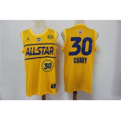 warriors 30 Stephen Curry 2021 All Star Game Yellow Swingman Jersey