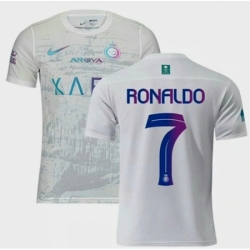Men Al Nassr 7 Cristiano Ronaldo White 2023 24 Soccer Jersey Men Al Nassr 7 Cristiano Ronaldo White 2023 24 Soccer Jersey