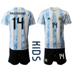 Kids Argentina Short Soccer Jerseys 030