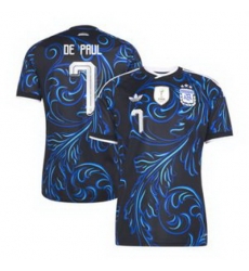 Youth 7Rodrigo De Paul Argentina National Team adidas 2026 Away Replica Jersey Black 2