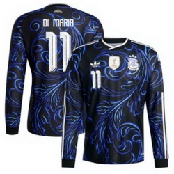 Men 11Angel Di Maria Argentina National Team adidas 2026 Away Replica Jersey Black 1