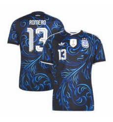 Men 13Cristian Romero Argentina National Team adidas 2026 Away Replica Jersey Black 2