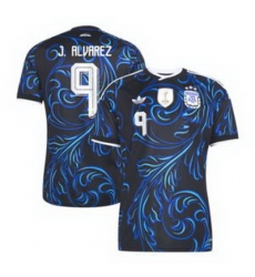 Men 9Julian Alvarez Argentina National Team adidas 2026 Away Replica Jersey Black 2