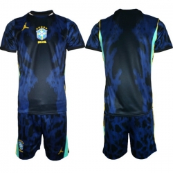 Youth Brazil 2026 FIFA World Cup Blue Away Soccer Jersey BLANK (2)