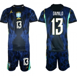 Youth Brazil 2026 FIFA World Cup Blue Away Soccer Jersey DANILO #13