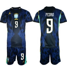 Youth Brazil 2026 FIFA World Cup Blue Away Soccer Jersey PEDRO #9