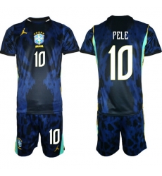 Youth Brazil 2026 FIFA World Cup Blue Away Soccer Jersey PELE #10