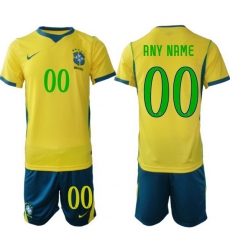 Youth Brazil 2026 FIFA World Cup Yellow Home Soccer Jersey CUSTOM Green