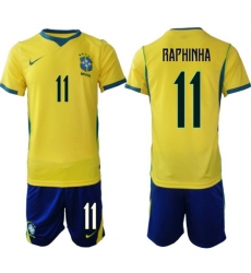 Youth Brazil 2026 FIFA World Cup Yellow Home Soccer Jersey RAPHINHA #11