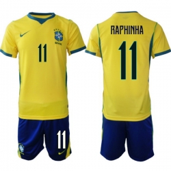 Youth Brazil 2026 FIFA World Cup Yellow Home Soccer Jersey RAPHINHA #11