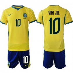 Youth Brazil 2026 FIFA World Cup Yellow Home Soccer Jersey VINI JR #10